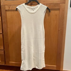 Wilfred long length, knitted tank top with slits.